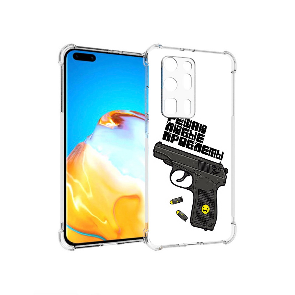 

Чехол MyPads Tocco для Huawei P40 Pro+ пистолет против проблем, Прозрачный, Tocco