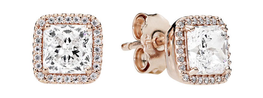 

Серьги-пусеты из ювелирного сплава с фианитом Pandora 280591CZ, 280591CZ