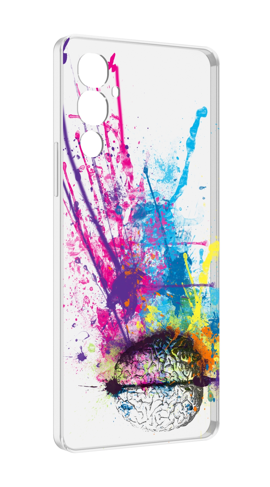 

Чехол MyPads яркий красочный мозг для Tecno Pova 4, Прозрачный, Tocco