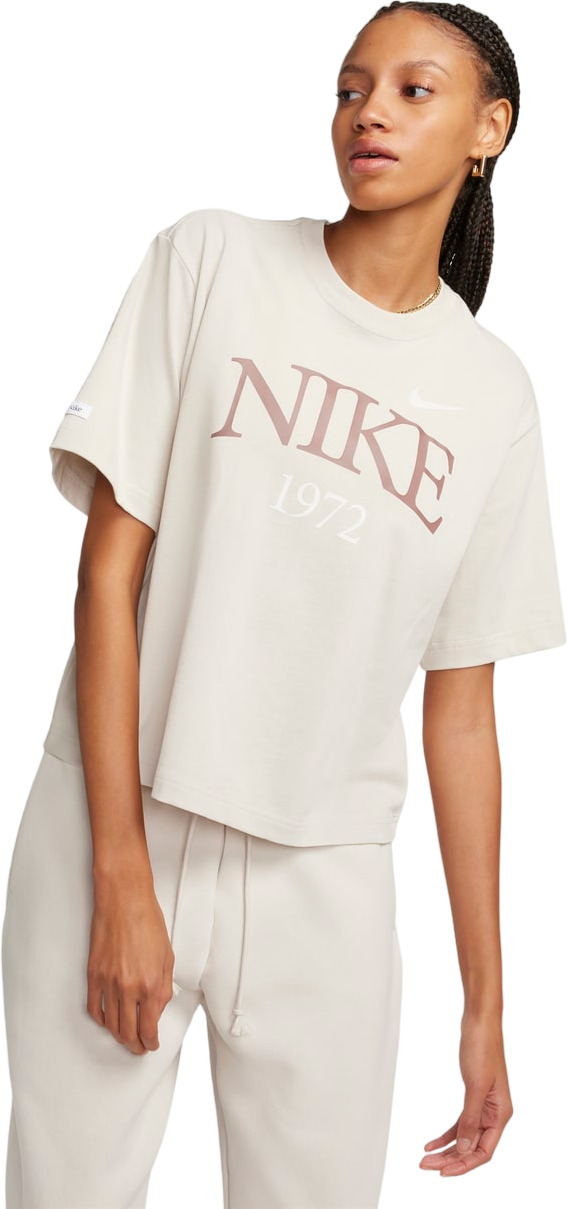 Футболка женская Nike W NSW TEE CLASSICS BOXY бежевая XS