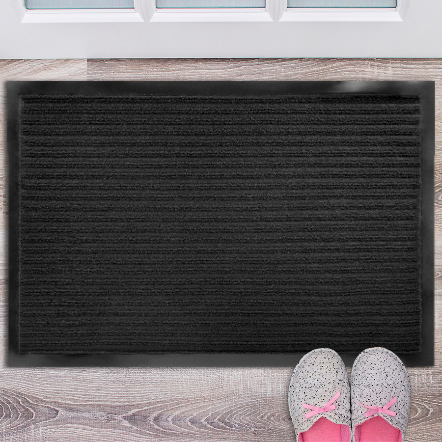 Коврик придверный влаговпитывающий грязезащитный 40х60см черный коврик входной в прихожую