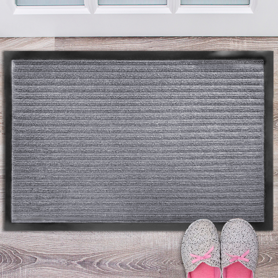 Коврик придверный влаговпитывающий грязезащитный 40х60 см серый входной ковер в прихожую