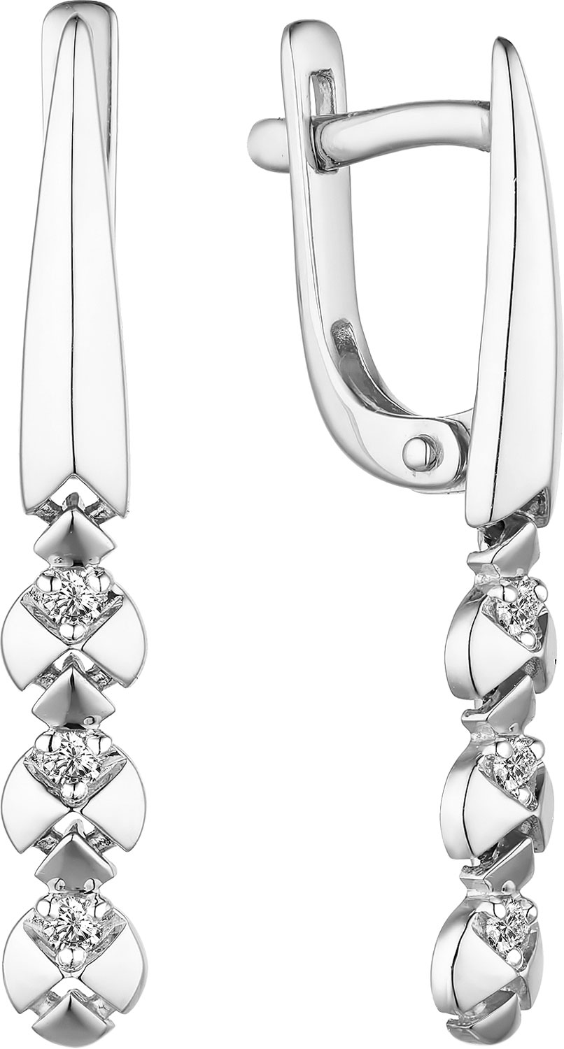 

Серьги женские АЛЬКОР 23517-200 из белого золота, бриллиант, 23517-200
