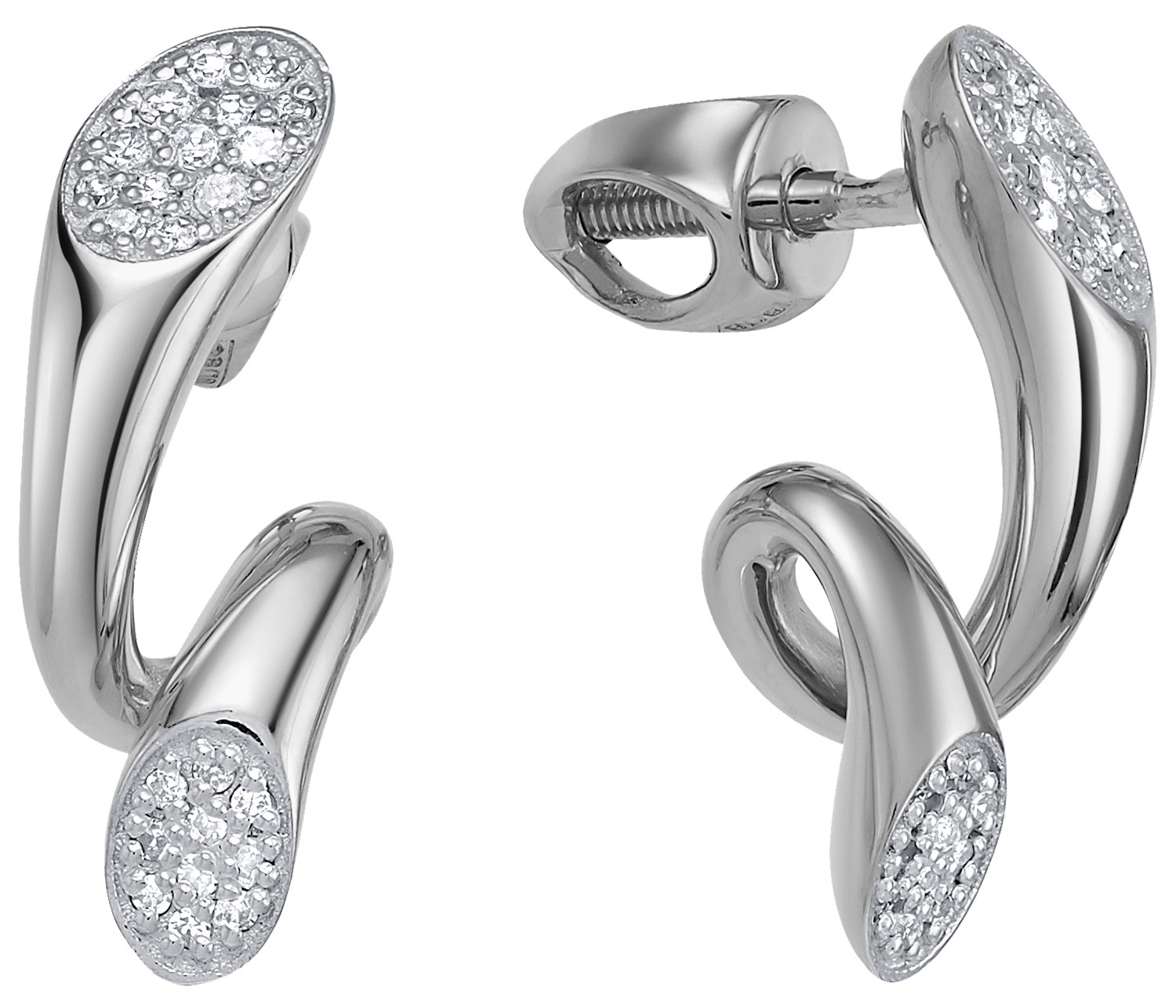 

Серьги женские Vesna jewelry 4972-251-01-00 из белого золота, бриллиант, 4972-251-01-00