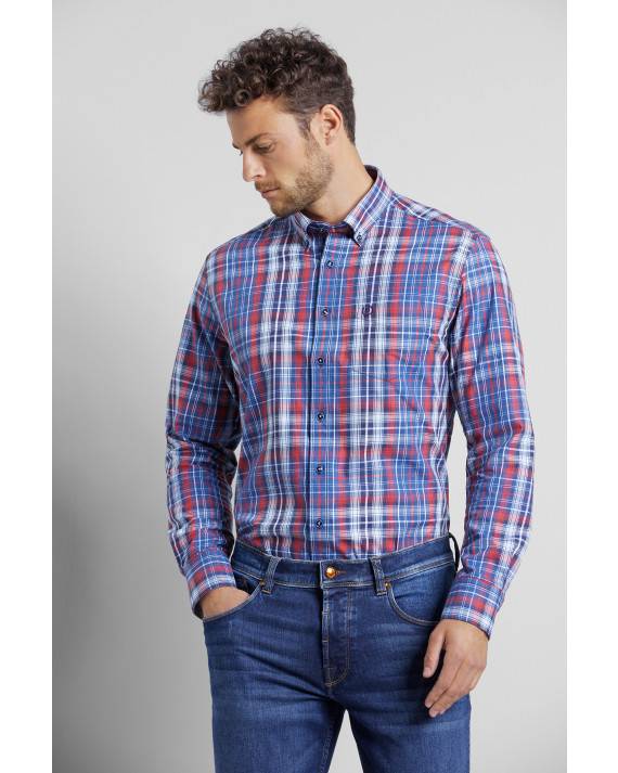 

Рубашка мужская Bugatti 9350 28310-К/950 красная 4XL, 9350 28310-К/950