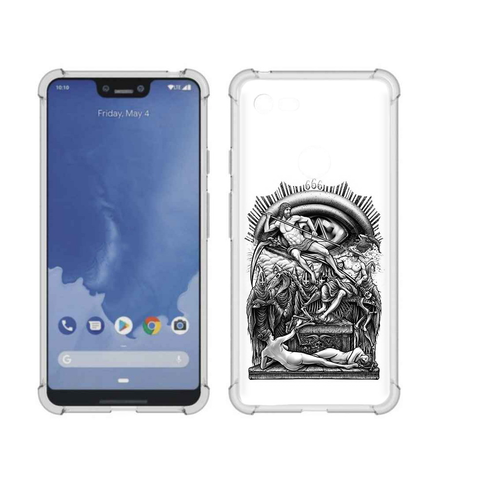 

Чехол MyPads Tocco для Google Pixel 3 XL оракул черно белый, Прозрачный, Tocco