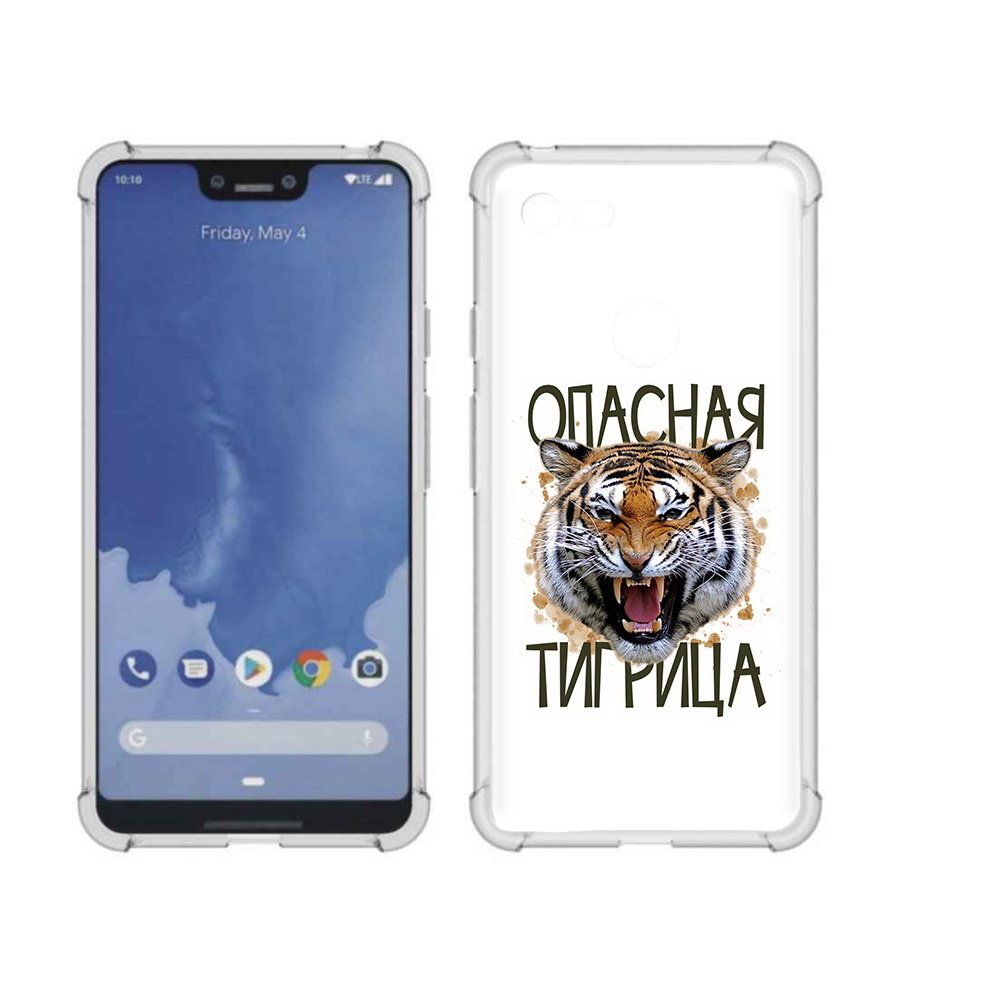 

Чехол MyPads Tocco для Google Pixel 3 XL опасная тигрица, Прозрачный, Tocco