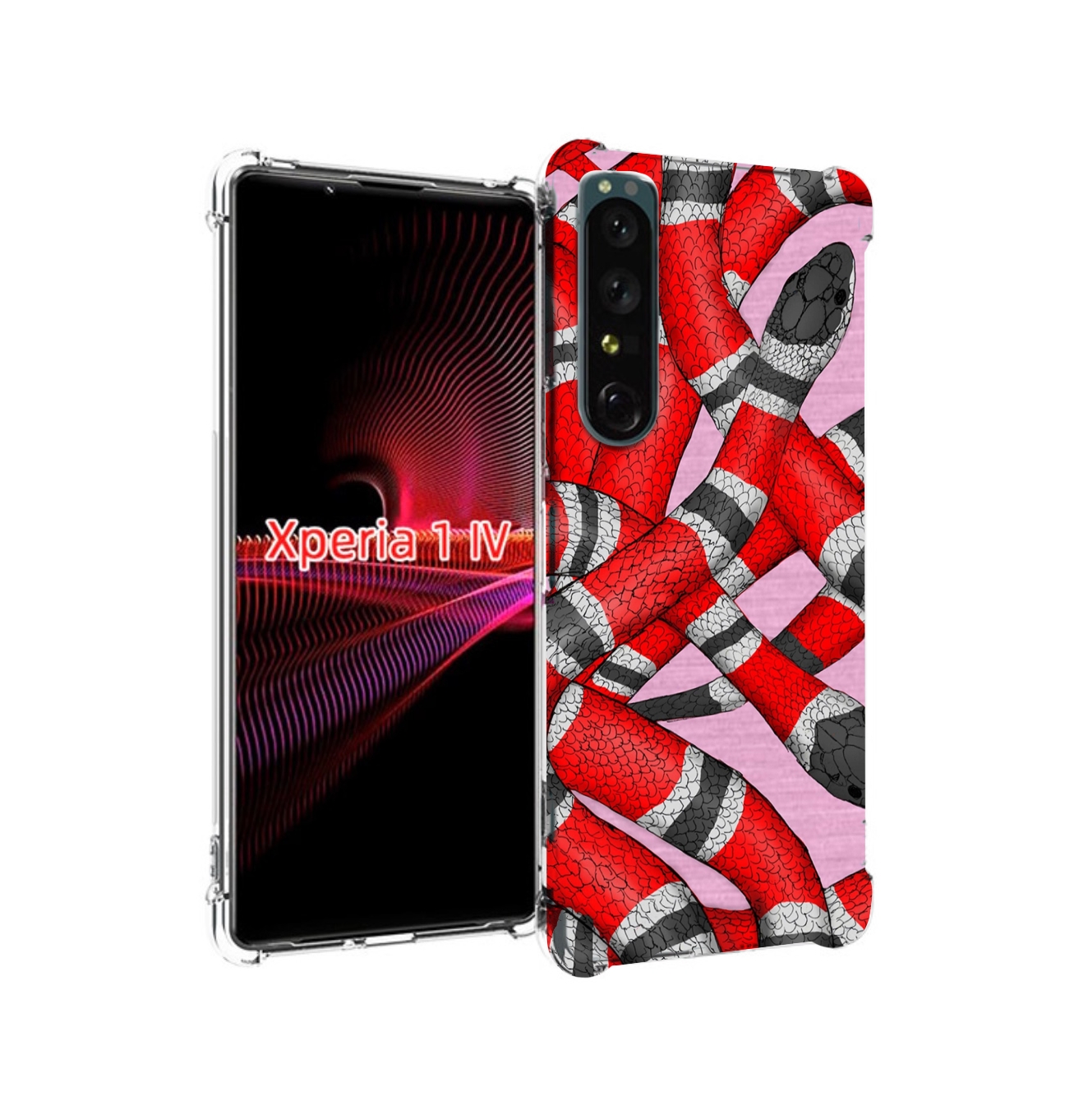 

Чехол накладка MyPads змея-красно-черно-белый для Sony Xperia 1 IV, Прозрачный, Tocco