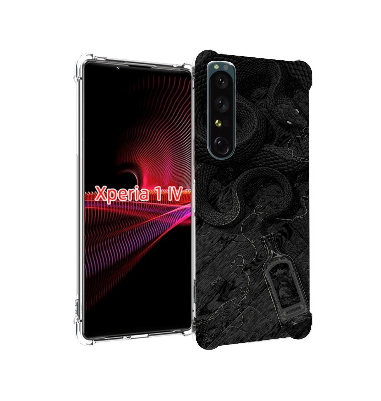 

Чехол накладка MyPads змея с бутылкой для Sony Xperia 1 IV, Прозрачный, Tocco