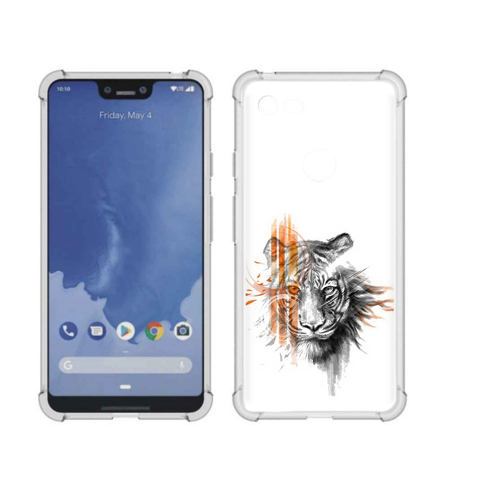 

Чехол MyPads Tocco для Google Pixel 3 XL огненный тигр, Прозрачный, Tocco
