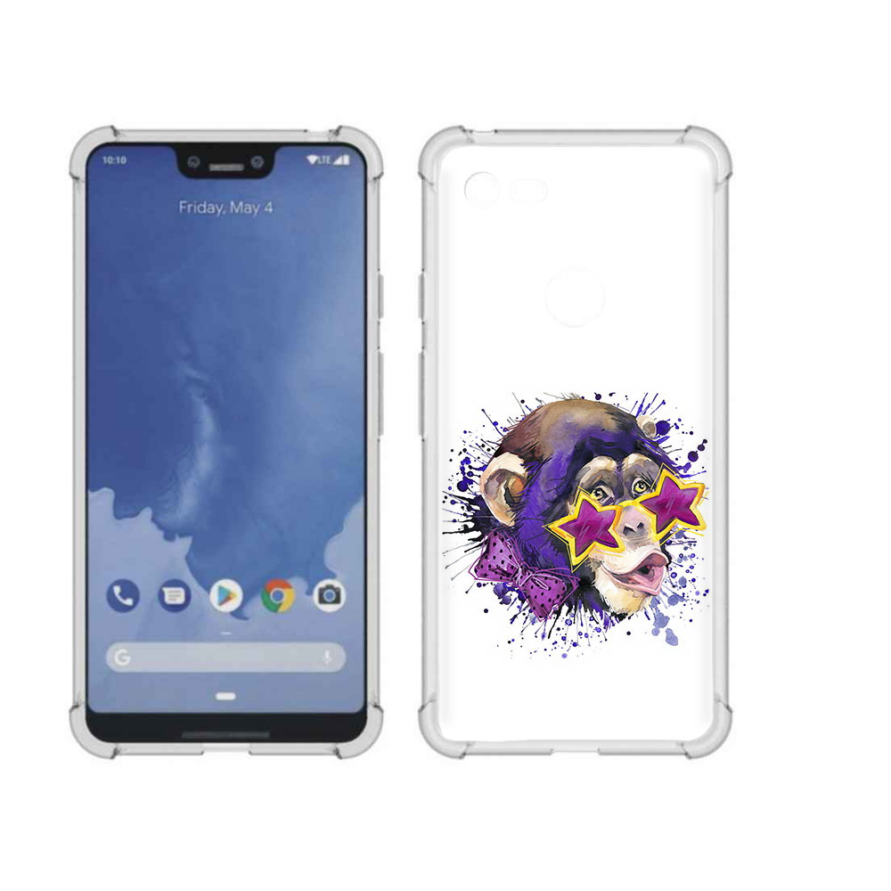 

Чехол MyPads Tocco для Google Pixel 3 XL обезьяна в очках, Прозрачный, Tocco