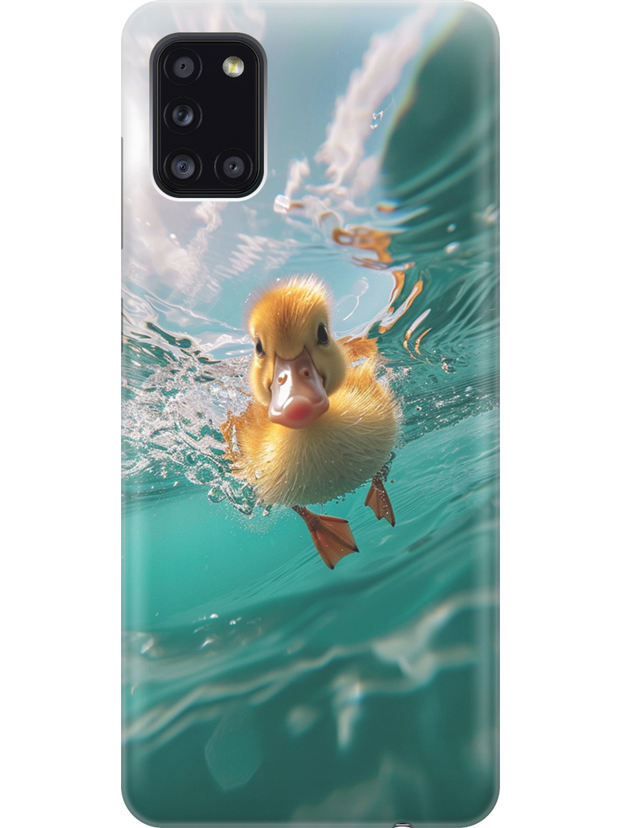 

Силиконовый чехол на Samsung Galaxy A31 с принтом "Подводный утенок", Прозрачный;голубой;желтый, 722871912