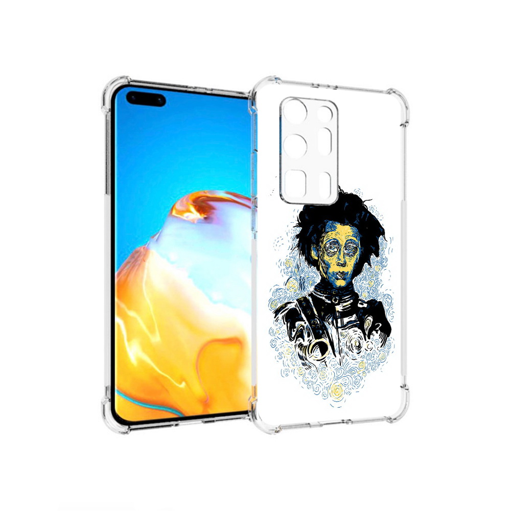 

Чехол MyPads Tocco для Huawei P40 Pro+ парень черно-белый абстракция, Прозрачный, Tocco