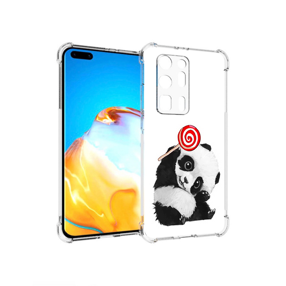 

Чехол MyPads Tocco для Huawei P40 Pro+ панда с леденцом, Прозрачный, Tocco