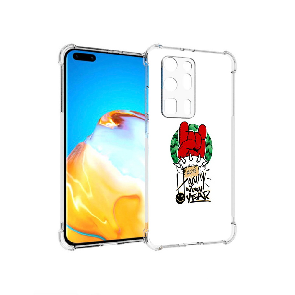 

Чехол MyPads Tocco для Huawei P40 Pro+ Гангстер новый год, Прозрачный, Tocco