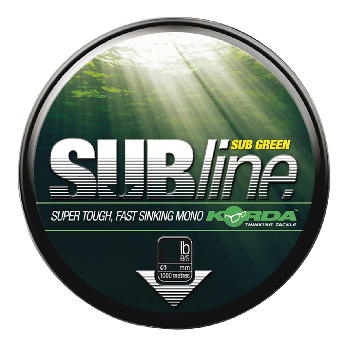 Леска монофильная Korda Subline 0,4 мм, 1 000 м, 6,8 кг, green