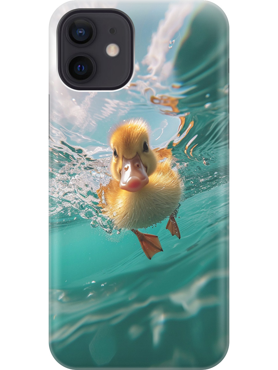 

Силиконовый чехол на Apple iPhone 12 / 12 Pro с принтом "Подводный утенок", Прозрачный;голубой;желтый, 723374112