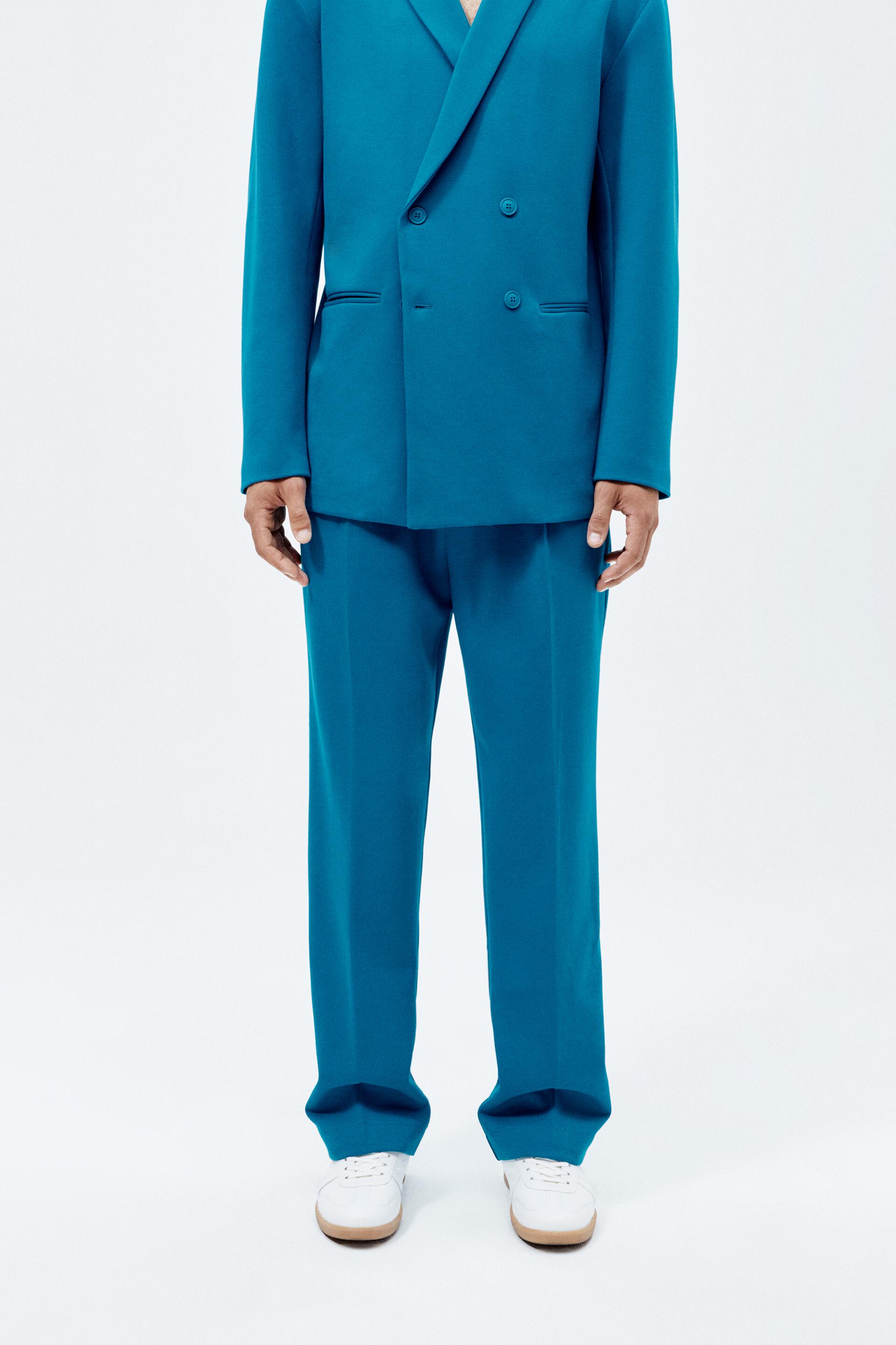 

Брюки мужские ZARA 01608302 бирюзовые S/M, 01608302