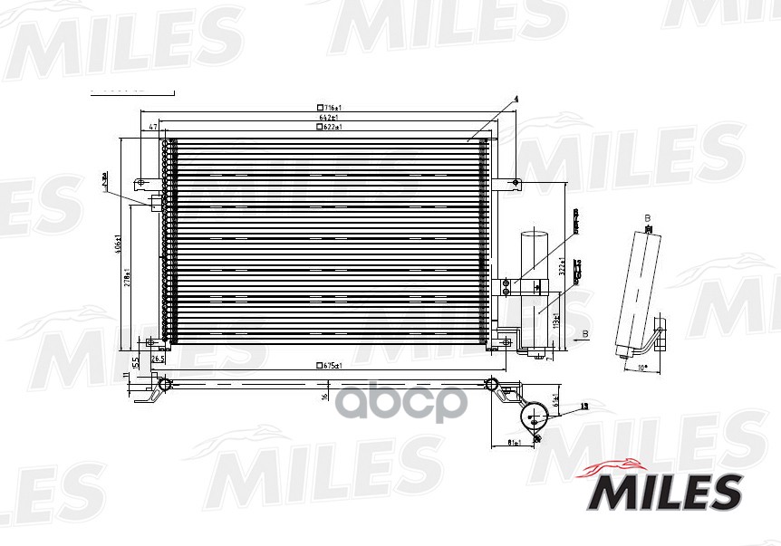 Конденсер Chevrolet Lacetti 14-18 05- Miles ACCB004 11156₽