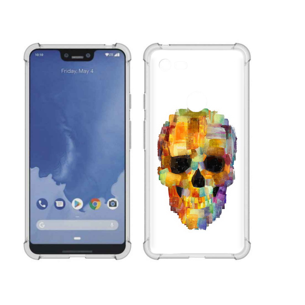 

Чехол MyPads Tocco для Google Pixel 3 XL нарисованный череп, Прозрачный, Tocco