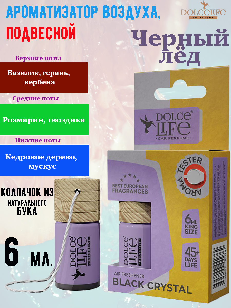 

Ароматизатор Tensy, бутылочка с пробкой, Черный лёд, 6 мл.