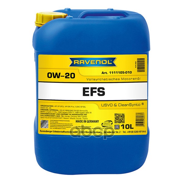 

Ravenol Моторное Масло Ravenol Efs Ecofullsynth Sae 0W-20 (10Л) New