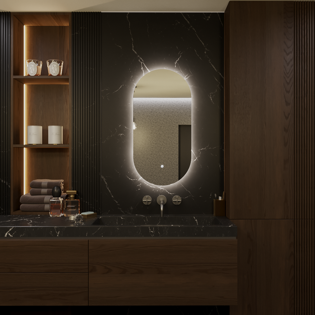 Зеркало для ванной Alias Олимпия 120*60  с холодной LED-подсветкой и антизапотеванием зеркало для ванной alias олимпия 70 150 с холодной led подсветкой