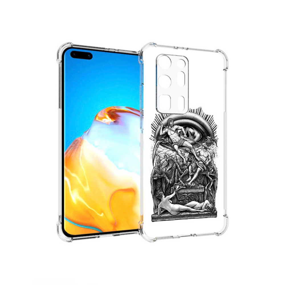 

Чехол MyPads Tocco для Huawei P40 Pro+ оракул черно белый, Прозрачный, Tocco
