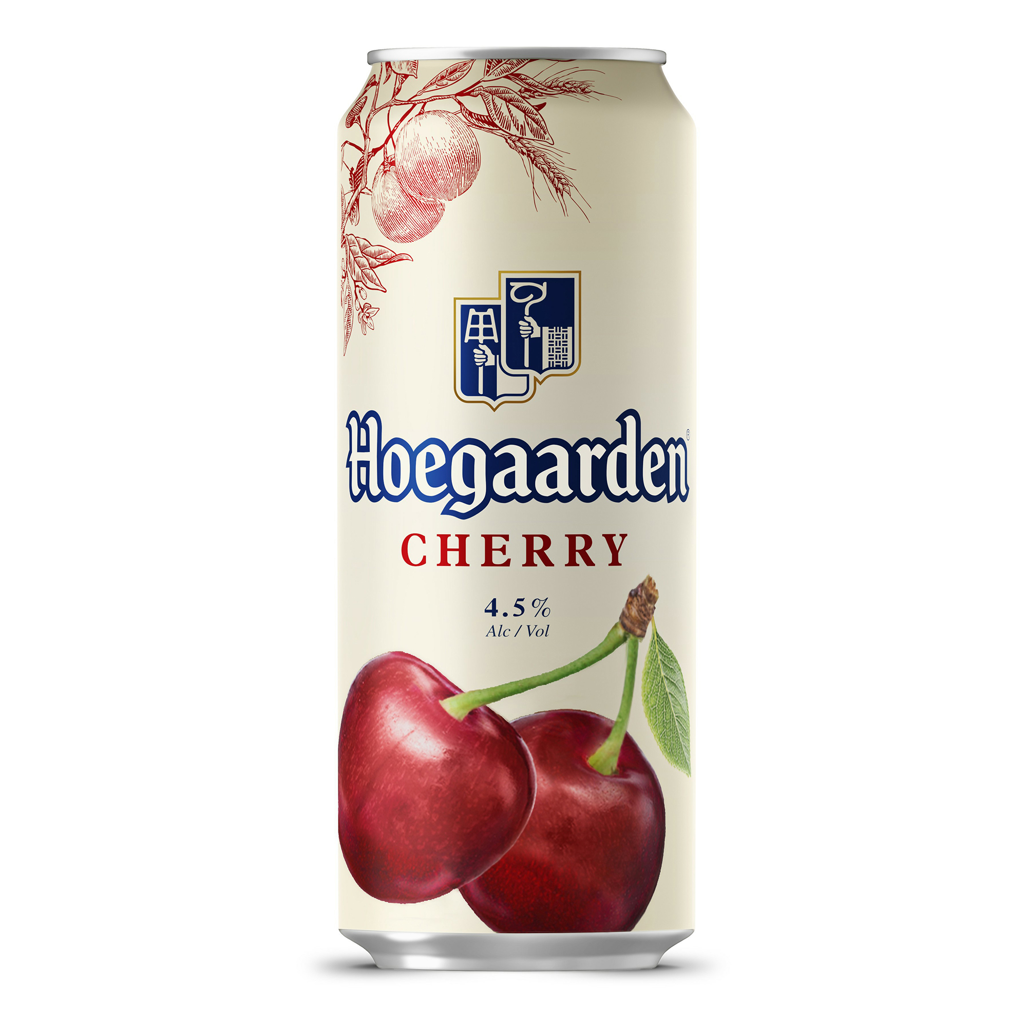 

Пивной напиток Hoegaarden со вкусом вишни светлый нефильтрованный пастеризованный 4,5%, Красное