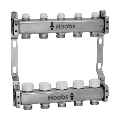 Комплект коллекторов Hoobs нерж сталь с термостат клапанами с отсекающими клапанами 30154₽