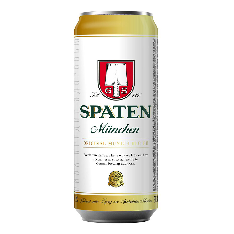 

Пиво Spaten Munchen светлое 0,45 л ж/б