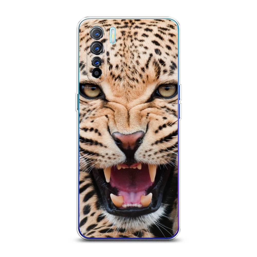 

Чехол на Oppo A91 "Леопард 3d", Бежевый;черный, 252450-6