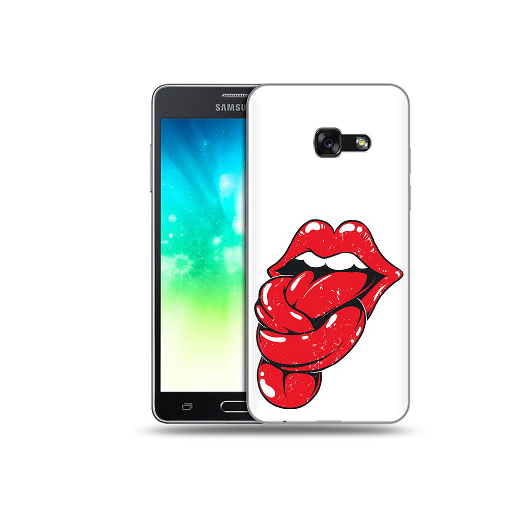 

Чехол MyPads Tocco для Samsung Galaxy A3 (2017) яркие губы с языком (PT51197.565.705), Прозрачный, Tocco