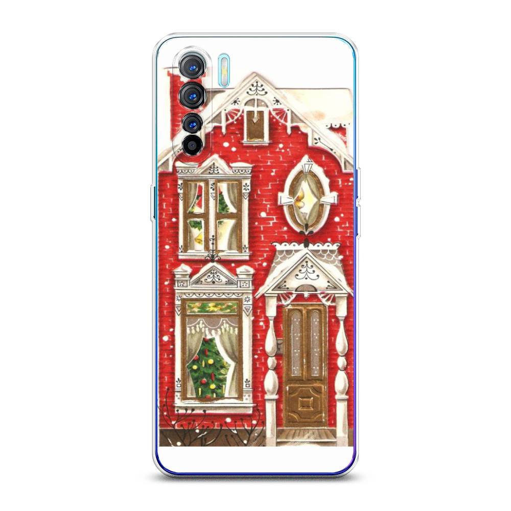 

Чехол на Oppo A91 "Пряничный домик", Белый;красный;зеленый, 252450-5