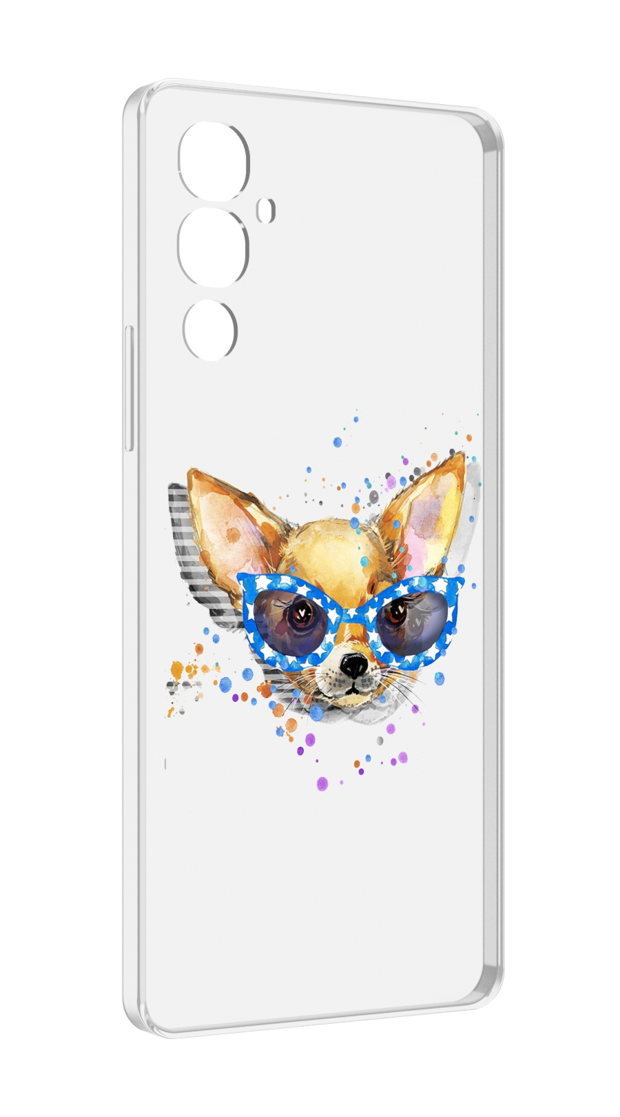 

Чехол MyPads чихуа-хуа в очках для Tecno Pova 4, Прозрачный, Tocco