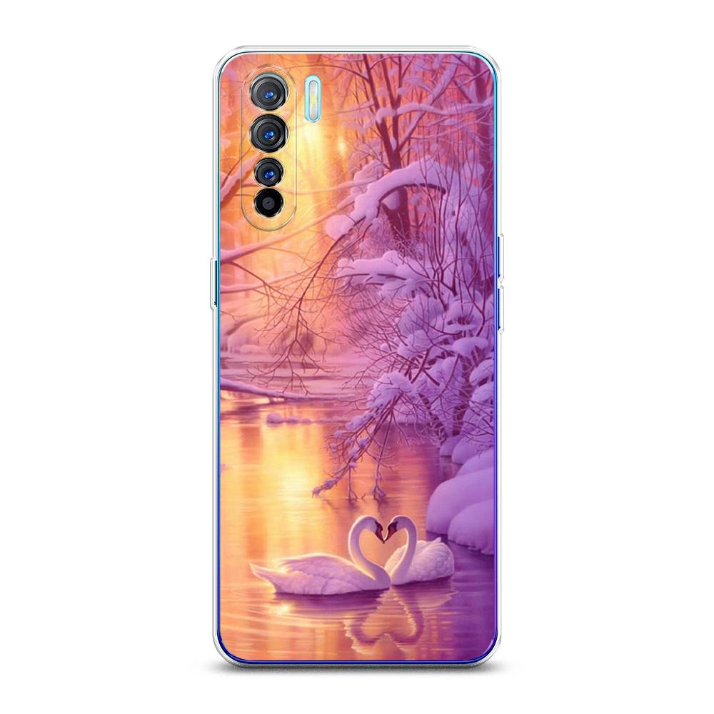 

Чехол на Oppo A91 "Зима 1", Фиолетовый;желтый, 252450-2