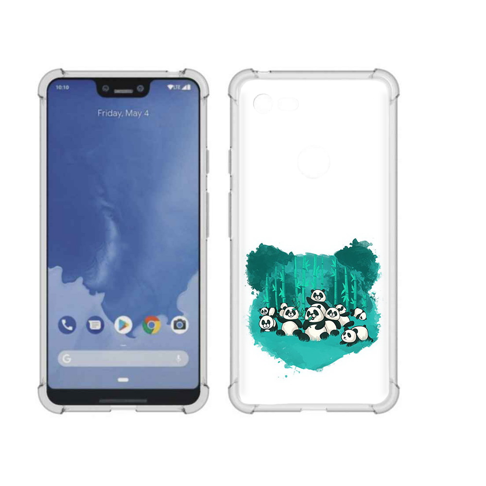 

Чехол MyPads Tocco для Google Pixel 3 XL нарисованные панды, Прозрачный, Tocco