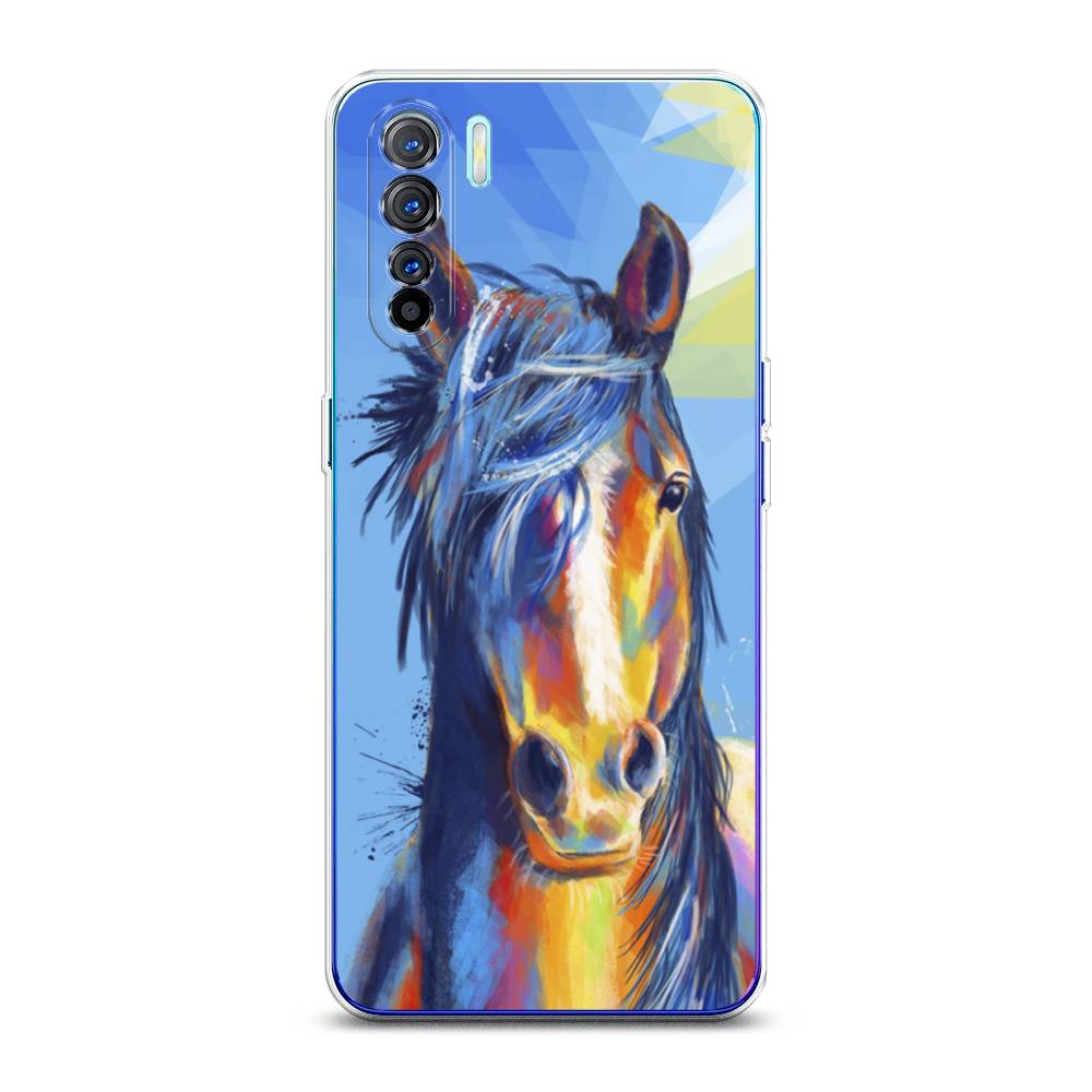 

Чехол на Oppo A91 "Лошадь арт 3", Голубой;желтый;синий, 252450-1