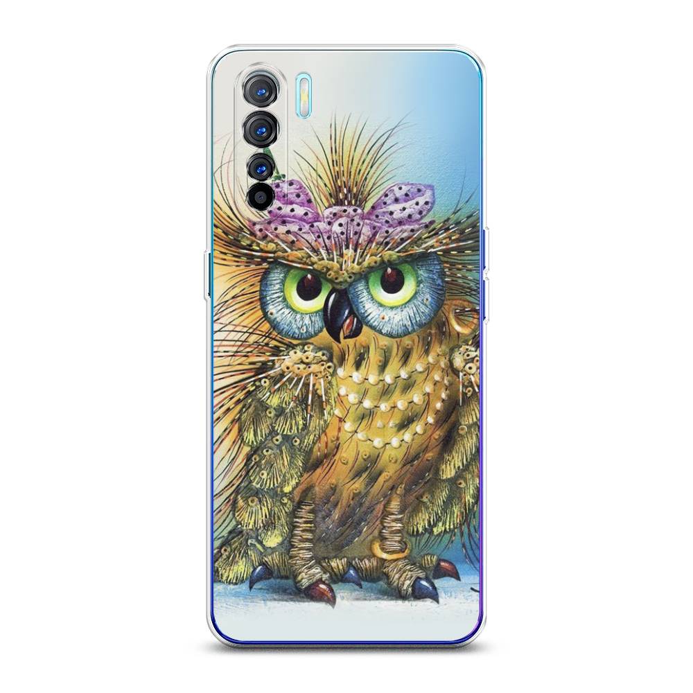 

Чехол на Oppo A91 "Модная сова", Коричневый;голубой, 252450-1