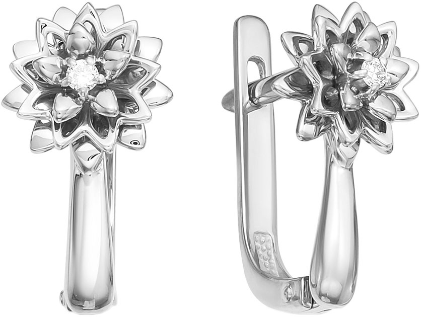 

Серьги женские Vesna jewelry 2545-251-00-00 из белого золота, бриллиант, 2545-251-00-00