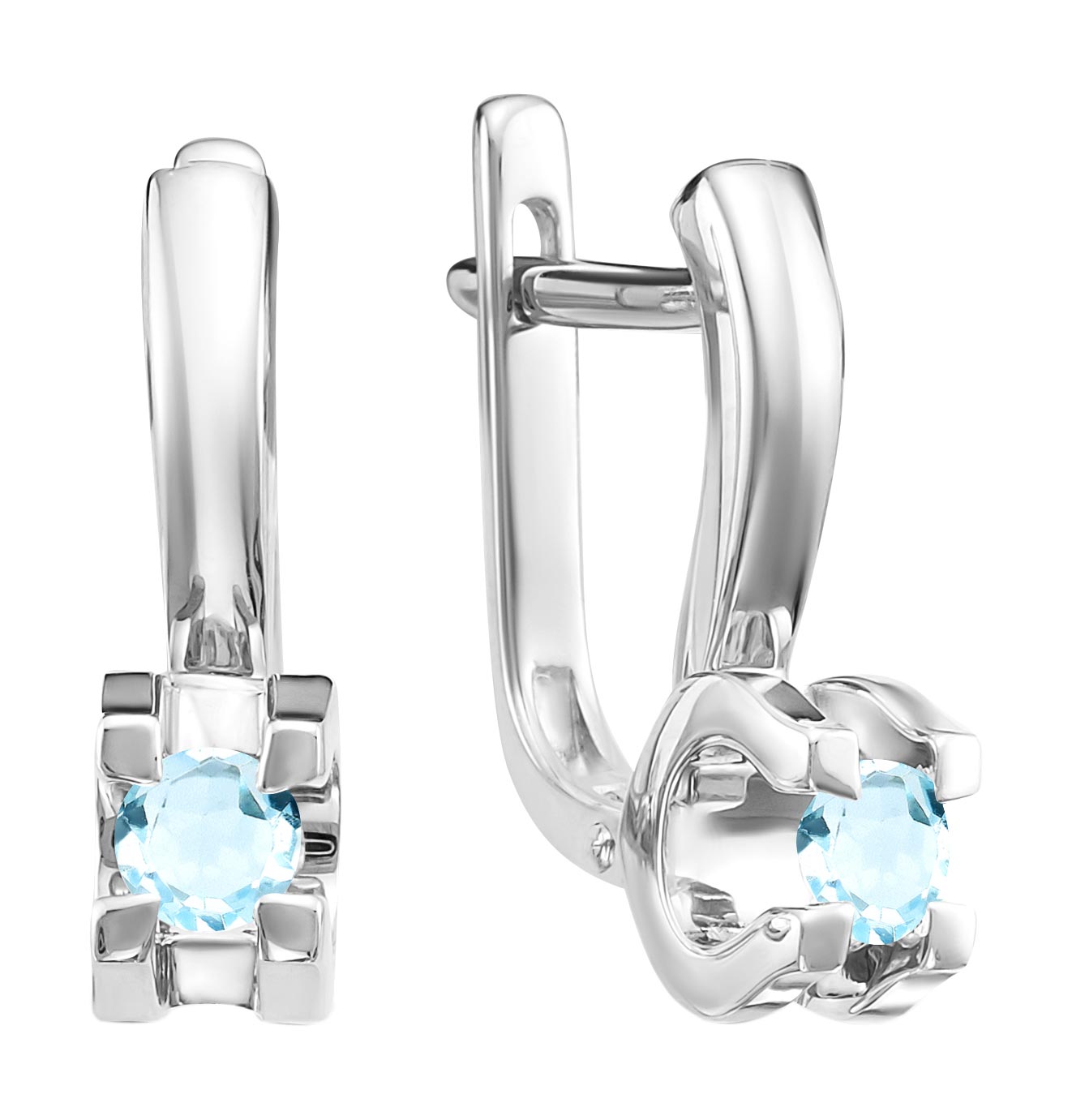 

Серьги женские Vesna jewelry 2494-251-175-00 из белого золота, аквамарин, 2494-251-175-00
