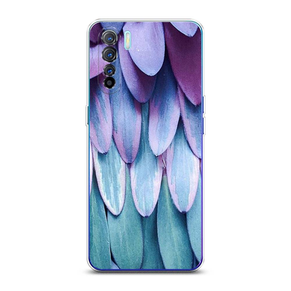 

Чехол на Oppo A91 "Синее перо", Фиолетовый;голубой, 252450-3