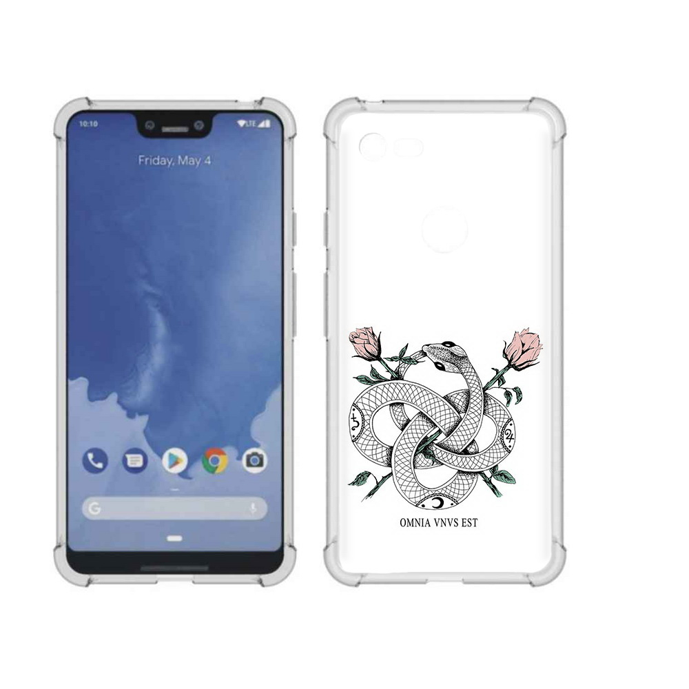 

Чехол MyPads Tocco для Google Pixel 3 XL нарисованная змея абстракция, Прозрачный, Tocco