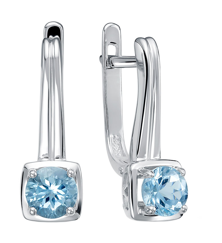 

Серьги женские Vesna jewelry 2222-251-175-00 из белого золота, аквамарин, 2222-251-175-00