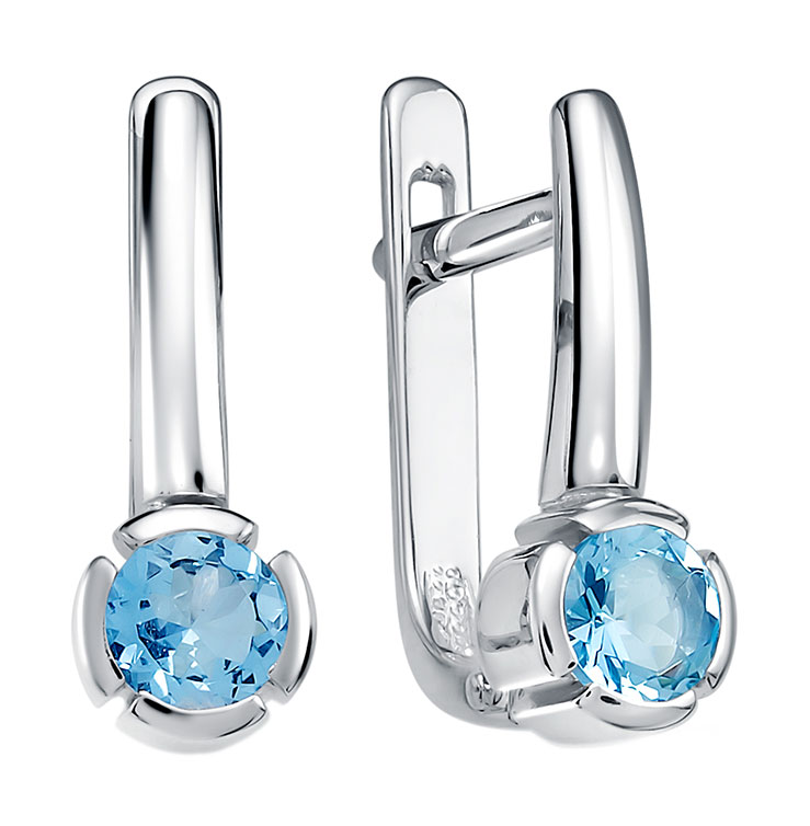 

Серьги женские Vesna jewelry 2189-251-175-00 из белого золота, аквамарин, 2189-251-175-00