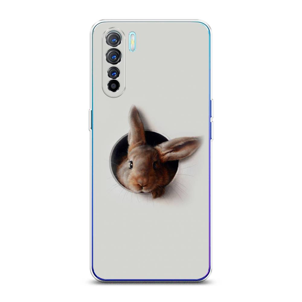 

Чехол на Oppo A91 "Любопытный кролик", Серый;коричневый, 252450-1