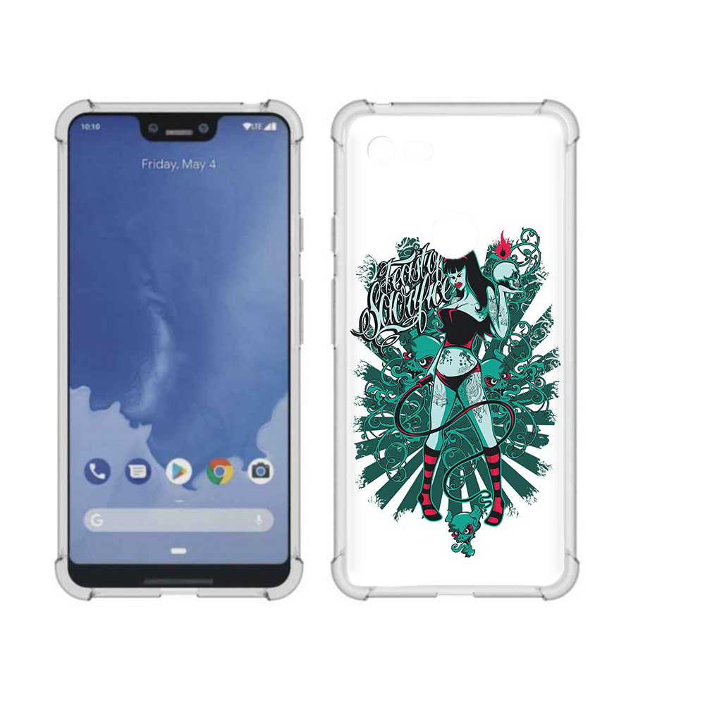 

Чехол MyPads Tocco для Google Pixel 3 XL нарисованная девушка в татуировках, Прозрачный, Tocco