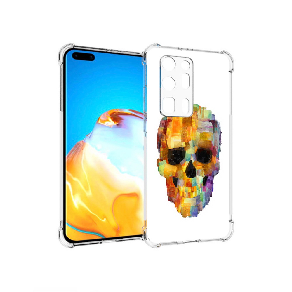 

Чехол MyPads Tocco для Huawei P40 Pro+ нарисованный череп, Прозрачный, Tocco