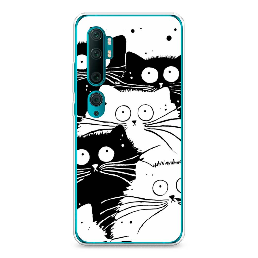 

Чехол Awog на Xiaomi Mi Note 10/Mi Note 10 Pro "Коты черно-белые", Разноцветный, 37350-2