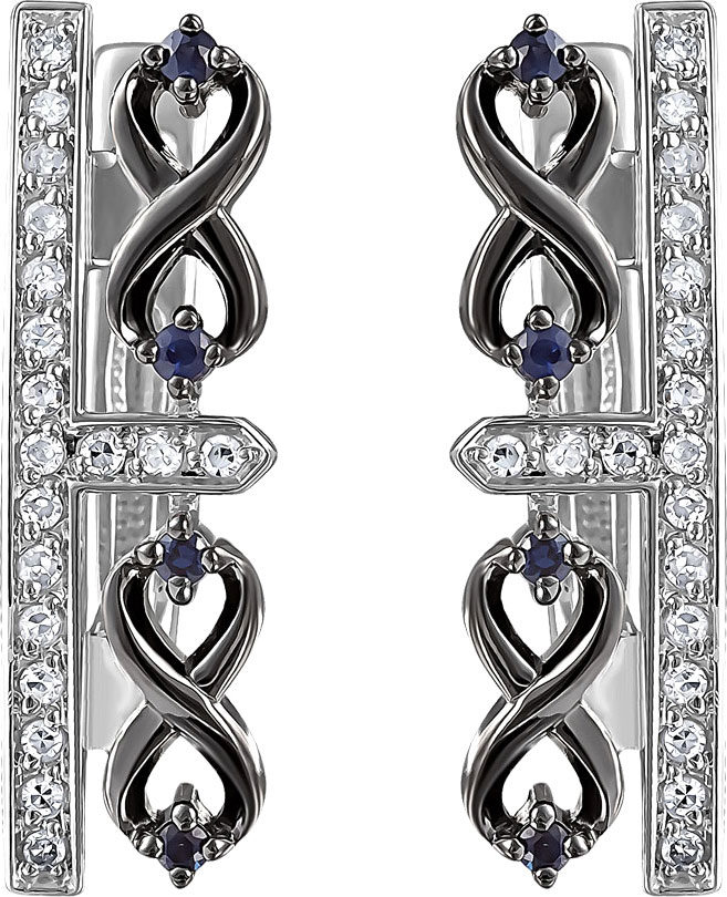 

Серьги женские Kabarovsky 12-11241-1100 из белого золота, сапфир/бриллиант, 12-11241-1100